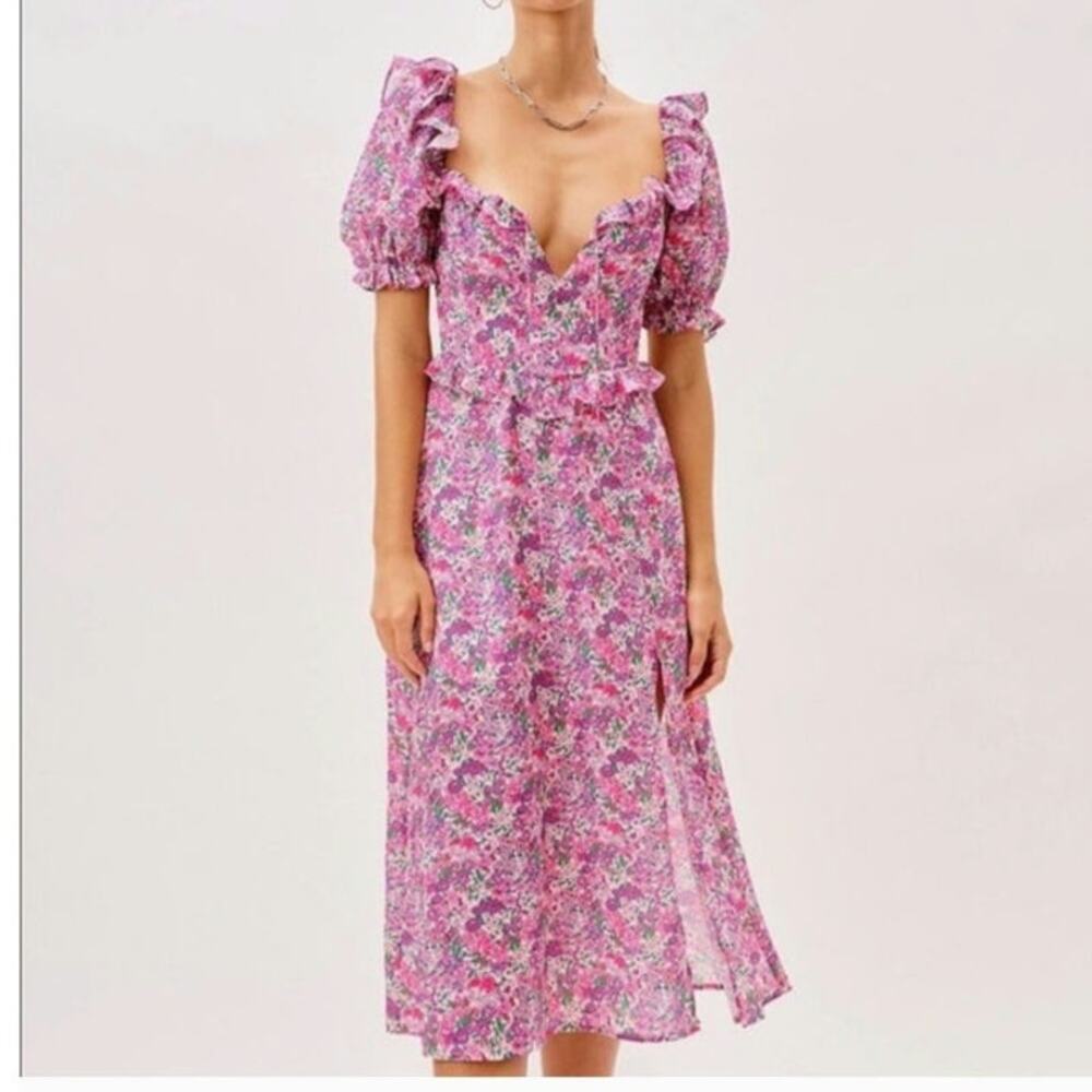 For Love and Lemons Katrina Midi Length Dress Size Small